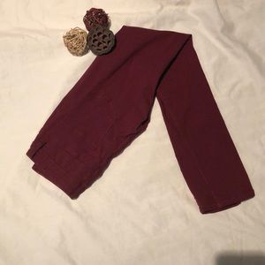 Burgundy Skinny Trousers